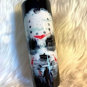 20oz skinny glitter tumbler w/lid and straw!